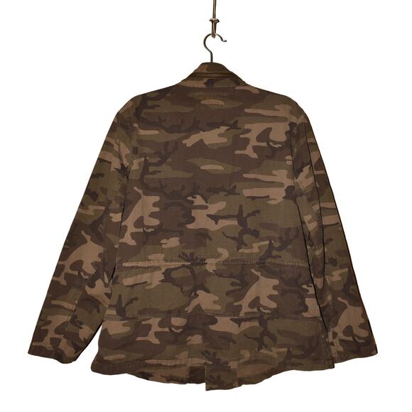 LANE BRYANT $89 Green Camo Zip Front Utility Jacket Snap Placket Size 16 - Picture 3 of 5